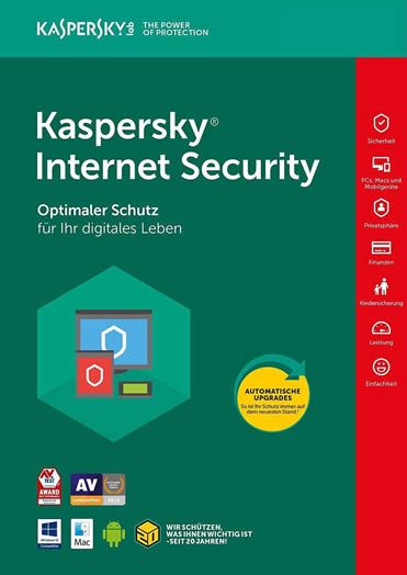 Kaspersky Internet Security 2018 Multi-Gerät 3 PCs / Nutzer / Geräte / 1 Jahr