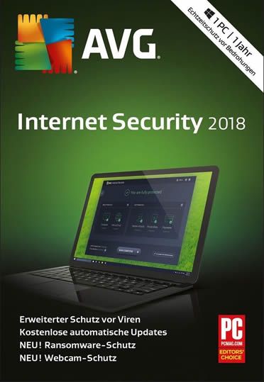 AVG Internet Security 2018 1 PC / 1 Jahr Vollversion